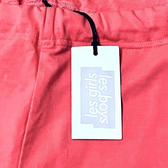 LES GIRLS LES BOYS Women's NWT 7.5" Jersey Apparel Bike Short In Hot Coral XS - Picture 8 of 13
